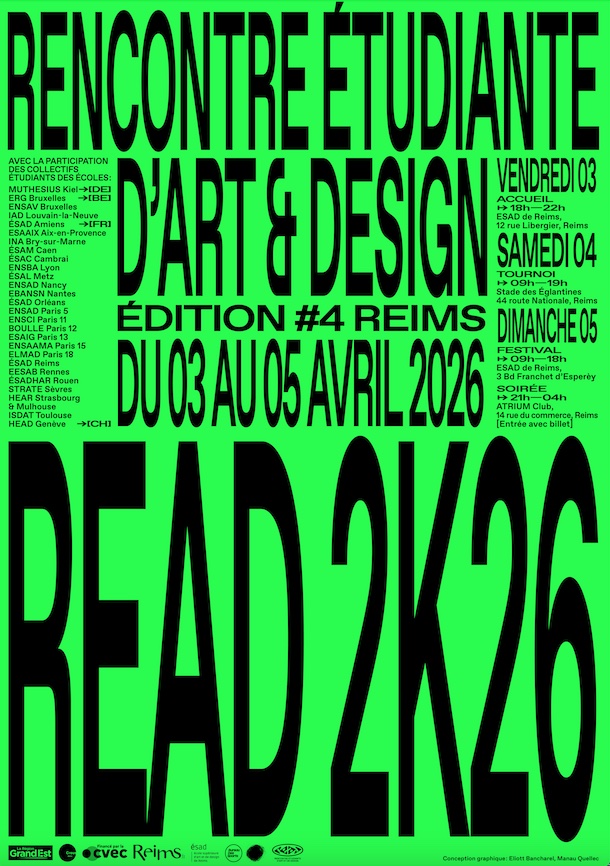 READ 2026 accueillie par l’ÉSAD de Reims, à l’initiative des étudiant·es